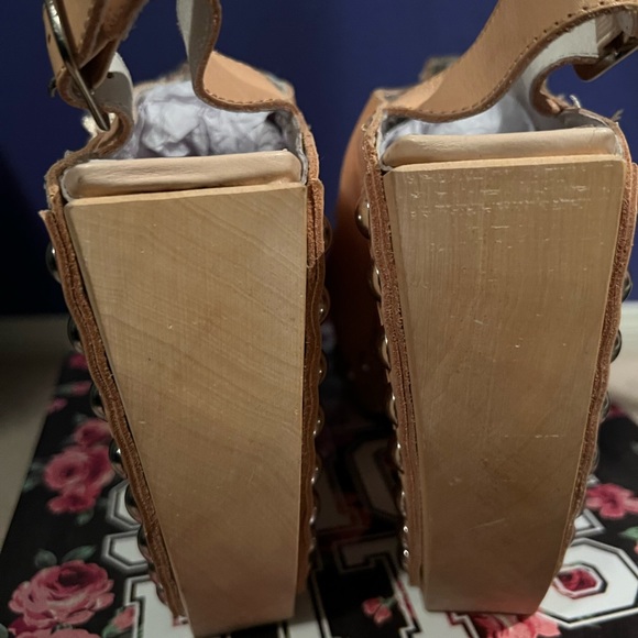 Jeffrey Campbell Tove-Flr Natural Pink /Wood Platforms size 9 - Picture 6 of 8